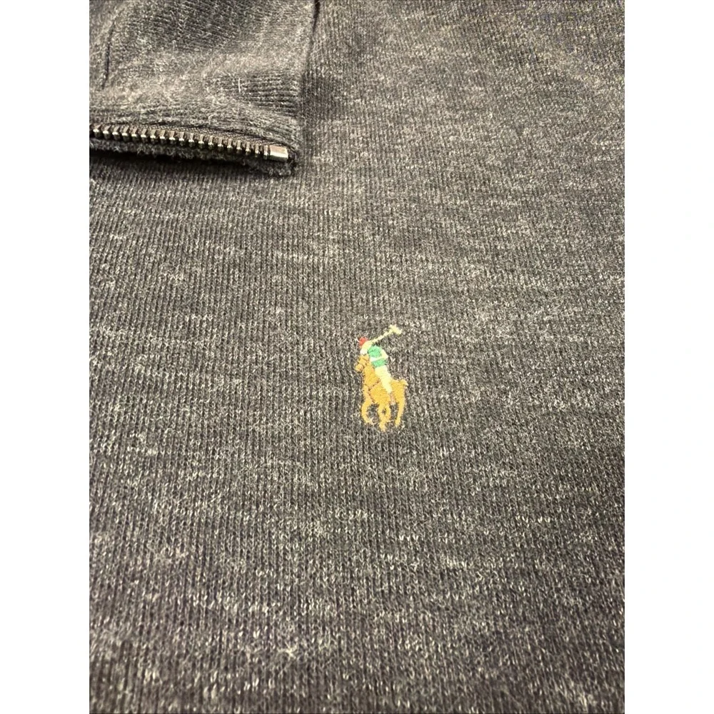 Polo Ralph Lauren 1/4 Zip Sweater Mens Plus Size 2XLT Estate Rib‎ Pullover Gray